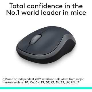Logitech M185 Compact Ambidextrous 2.4 GHz Wireless Mouse - Swift Grey
