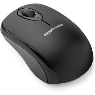Amazon Basics 2.4 GHz Wireless Optical Computer Mouse with USB Nano Receiver, Portable, No Wires, Smooth Tracking, Multi-Device Compatibility, Black
