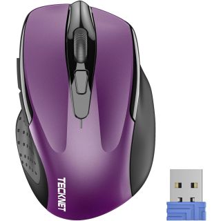 TECKNET Wireless Mouse, 2.4G Ergonomic Computer Mouse, 2600 DPI, Purple
