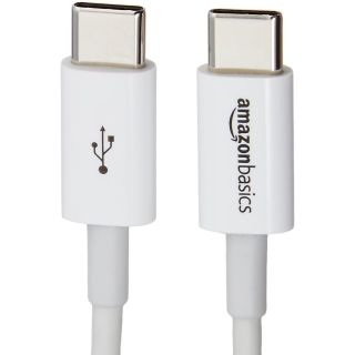 Amazon Basics USB-C to USB-C Fast Charger Cable, 480Mbps Speed, USB-IF Certified, for Fast Charging Apple iPhone 16/15, iPad, MacBook, Samsung Galaxy, Tablets, Laptops, 6 Foot, White