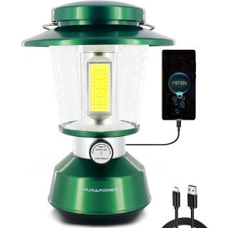 Durapower Rechargeable Camping Lantern,2800 Lumen Super Bright LED Camping Lantern, 5400 mAh Power Bank, IP44 Waterproof, 20 Hours, Portable Lantern for Hurricane, Power Outages
