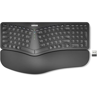 Arteck Split Ergonomic Keyboard with Palm Rest, 2.4G USB Wireless Keyboard