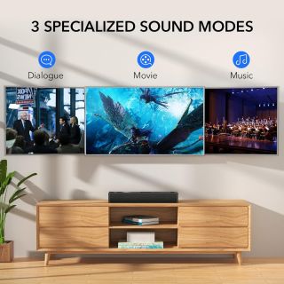 LARKSOUND Small Sound Bar for TV, PC and Gaming, 16 Inch Mini Soundbar