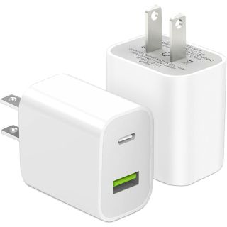 2 Pack USB C Charger Block, Dual Port Type C Wall Charger Charging Power Adapter Cube for iPhone 14/14 Pro/14 Pro Max/14 Plus/13/12/11, XS/XR/X, iPad, Samsung, More