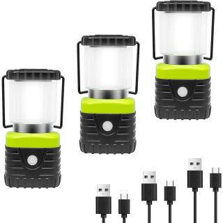 Jarxin 3Packs LED Camping Lantern Rechargeable 1000LM, 4500mAh Power Bank, IP44 Waterproof Lantern Flashlight for Hurricane Emergency, Hiking
