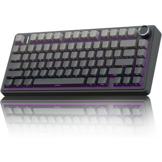 AULA F75 Pro Wireless Mechanical Keyboard,75% Hot Swappable Custom Keyboard with Knob,RGB Backlit,Pre-lubed Reaper Switches,Side Printed PBT Keycaps,2.4GHz/USB-C/BT5.0 Mechanical Gaming Keyboards