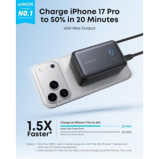 Anker Nano Power Bank, 45W 10,000mAh Portable Charger, iPhone Battery Pack