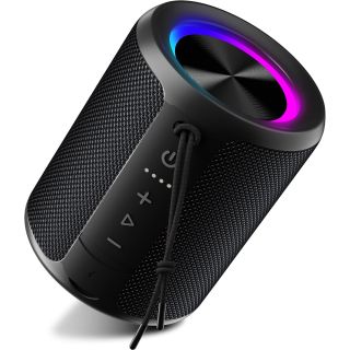 Portable Bluetooth Speaker, IPX7 Waterproof Wireless Speaker with 20W Loud Stereo Sound, 15H Playtime & Beat-Synced RGB Light, Small Outdoor Speaker for Shower, Pool, Beach, Hiking and Gifts