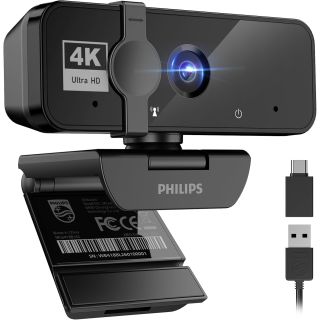 PHILIPS 4K Webcam for PC with Microphone, Computer Camera for Meetings
