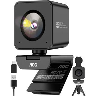 AOC 4K Webcam for PC, Sony Sensor, 1080P 60FPS Streaming Camera with PDAF