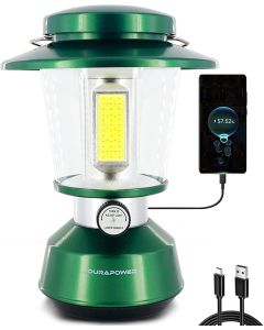 Durapower Rechargeable Camping Lantern,2800 Lumen Super Bright LED Camping Lantern, 5400 mAh Power Bank, IP44 Waterproof, 20 Hours, Portable Lantern for Hurricane, Power Outages