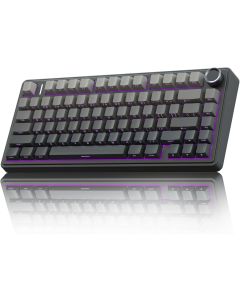 AULA F75 Pro Wireless Mechanical Keyboard,75% Hot Swappable Custom Keyboard with Knob,RGB Backlit,Pre-lubed Reaper Switches,Side Printed PBT Keycaps,2.4GHz/USB-C/BT5.0 Mechanical Gaming Keyboards