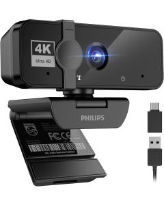 PHILIPS 4K Webcam for PC with Microphone, Computer Camera for Meetings
