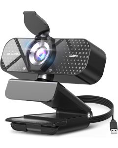 TRAUSI 1080P FHD Webcam with Noise-Canceling Mic, Auto Light Correction, Privacy Cover and Wide Angle Lens, Plug & Play USB Camera for Laptop/Desktop/PC/Mac, Compatible with Zoom/Teams/Streaming